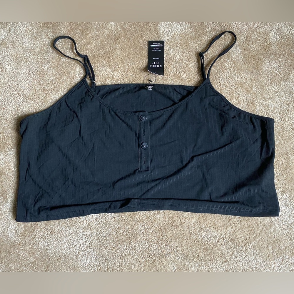 Plus size button front cami top